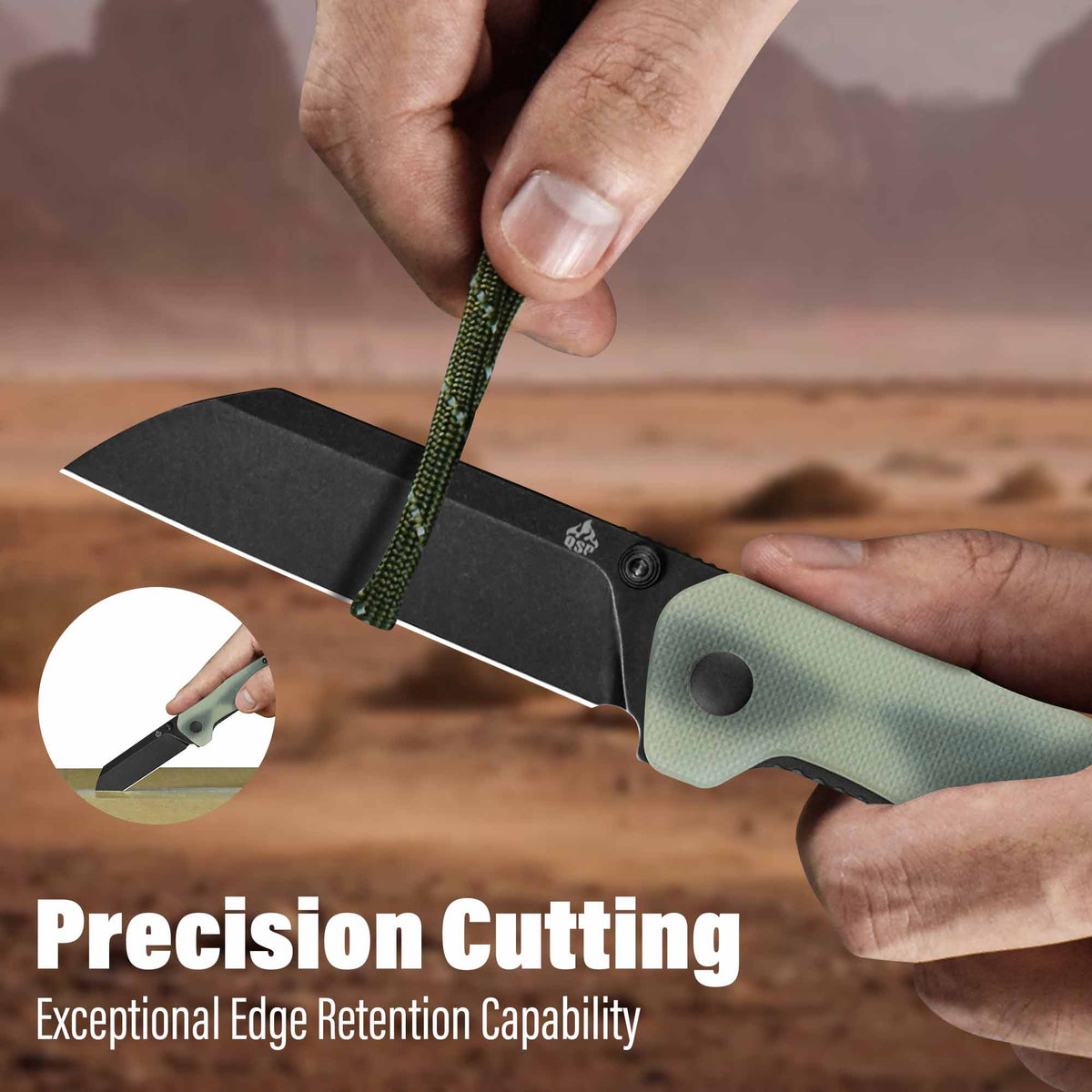 QSP Penguin V2 Liner Lock Pocket Knife D2 blade Jade G10 handle