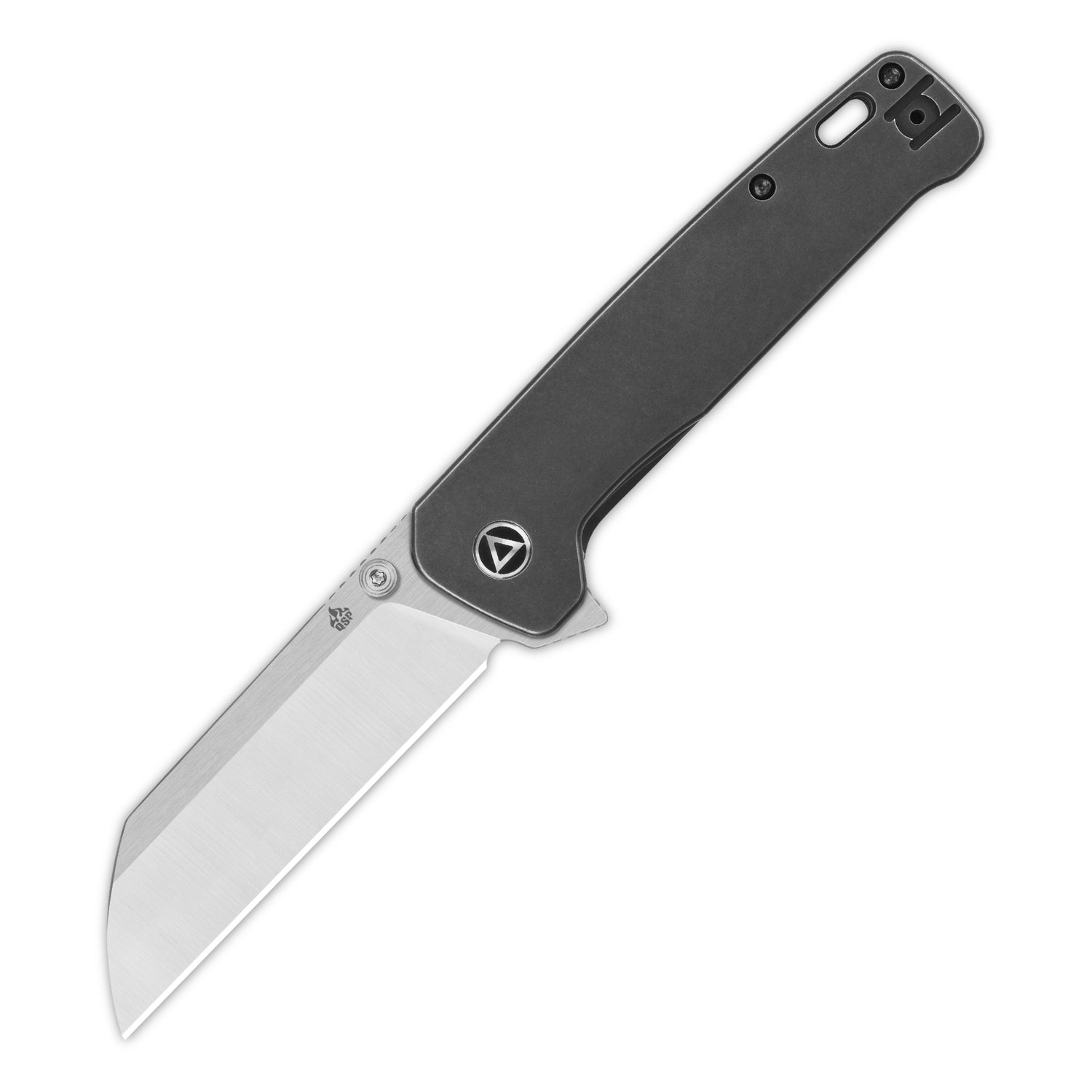 QSP Penguin Plus pocket knife with black titanium handle and 20CV blade.