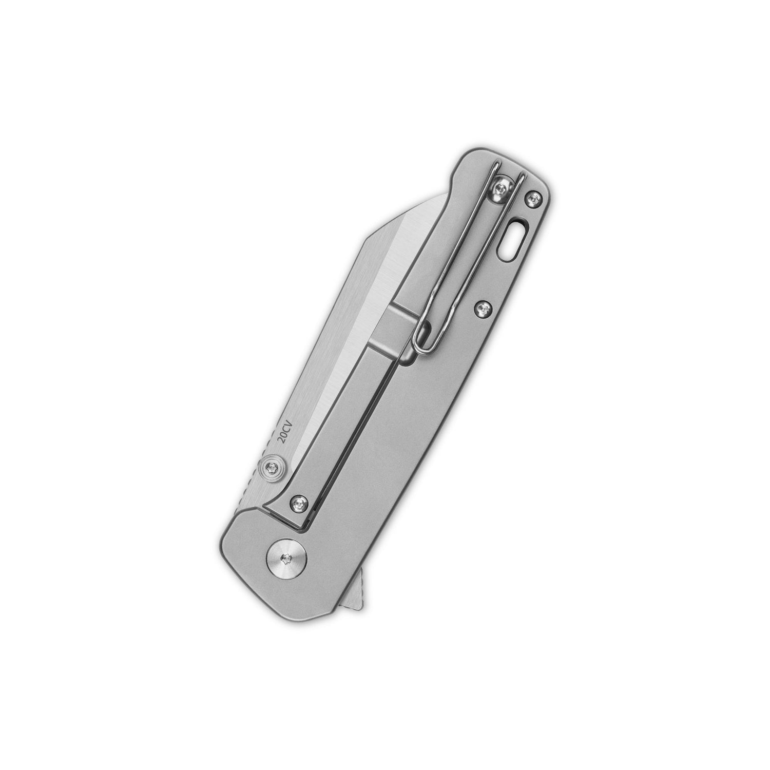 Closed QSP Penguin Plus pocket knife with stainless steel handle.