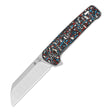 QSP Penguin Plus pocket knife with red, blue camo handle and sheepsfoot blade