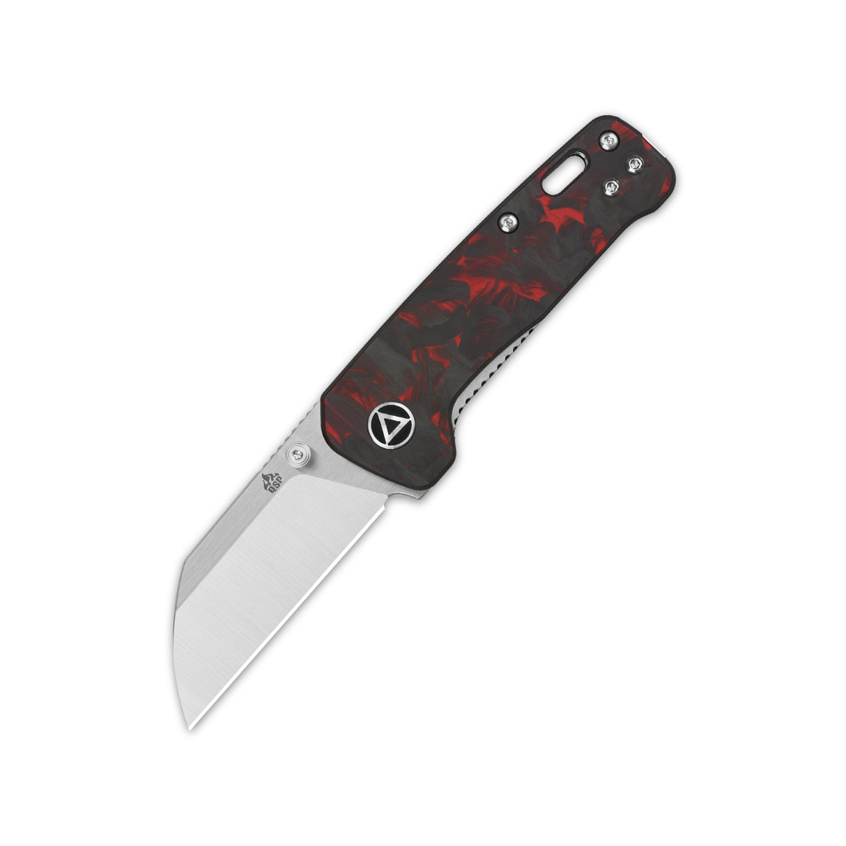 QSP Penguin Mini pocket knife with 14C28N blade and red-black G10 handle