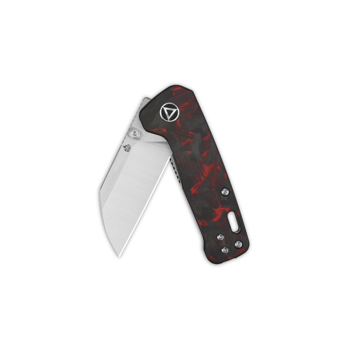 QSP Penguin Mini pocket knife with 14C28N sheepsfoot blade and red-black G10 handle