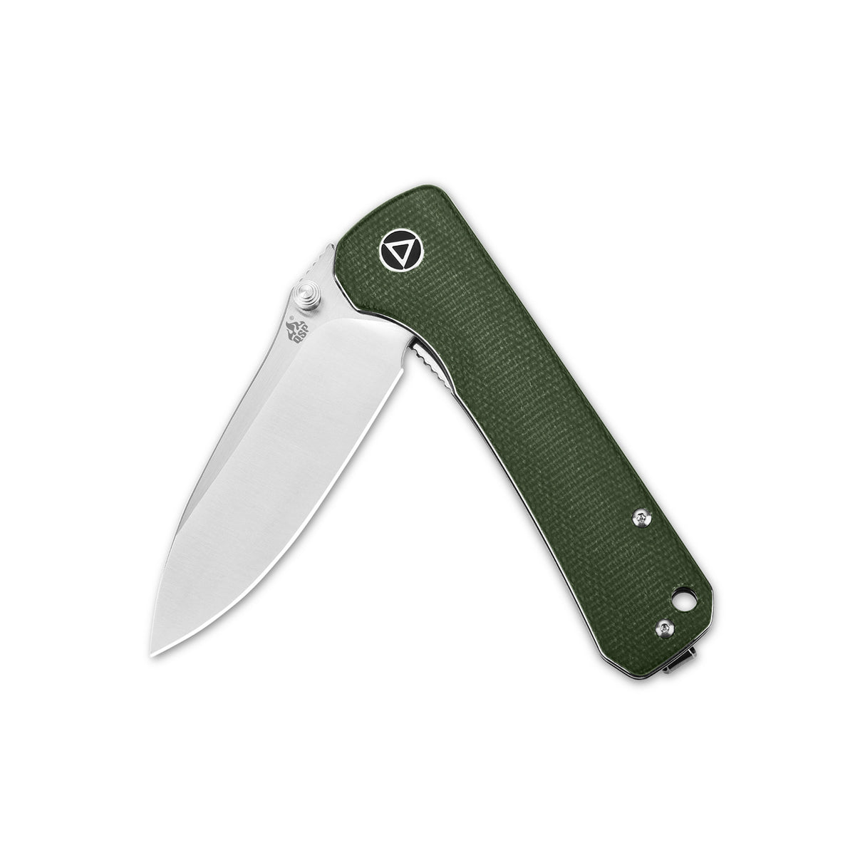 QSP Hawk pocket knife with 14C28N blade and green micarta handle