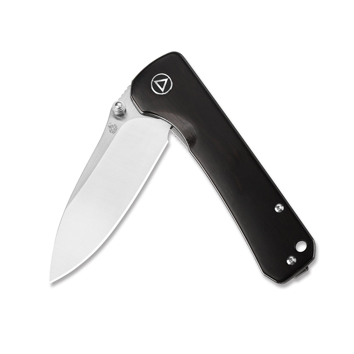 QSP Hawk Pocket Knife with ebony wood handle and shine blade