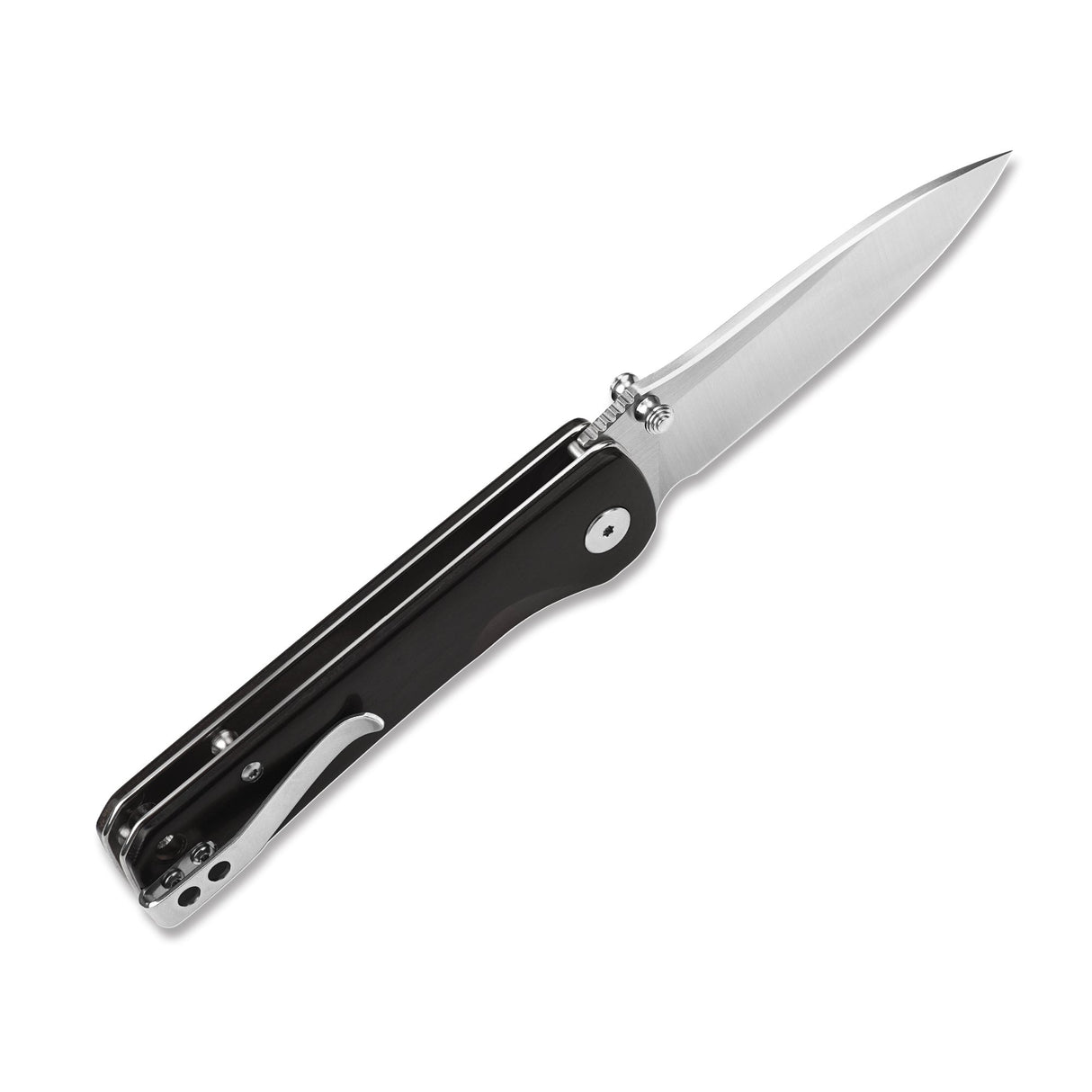 QSP Hawk Liner Lock Pocket Knife featuring Ebony wood handle and polished blade