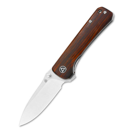 QSP Hawk Liner Lock Pocket Knife Laminated Damascus/S35VN Blade with Cocobolo Handles