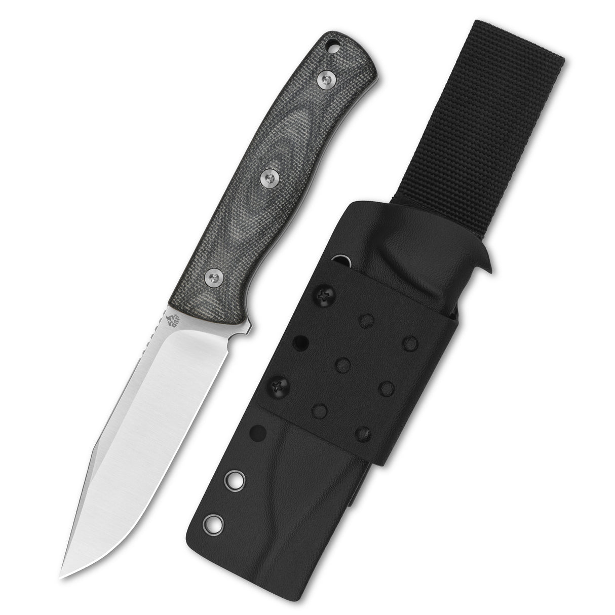 QSP Bison V2 fixed blade knife D2 steel with Micarta handle and Kydex sheath