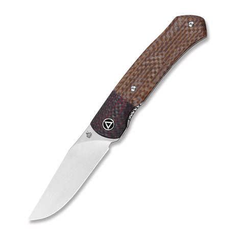 QSP Gannet pocket knife with 154CM satin blade and carbon fiber micarta handle