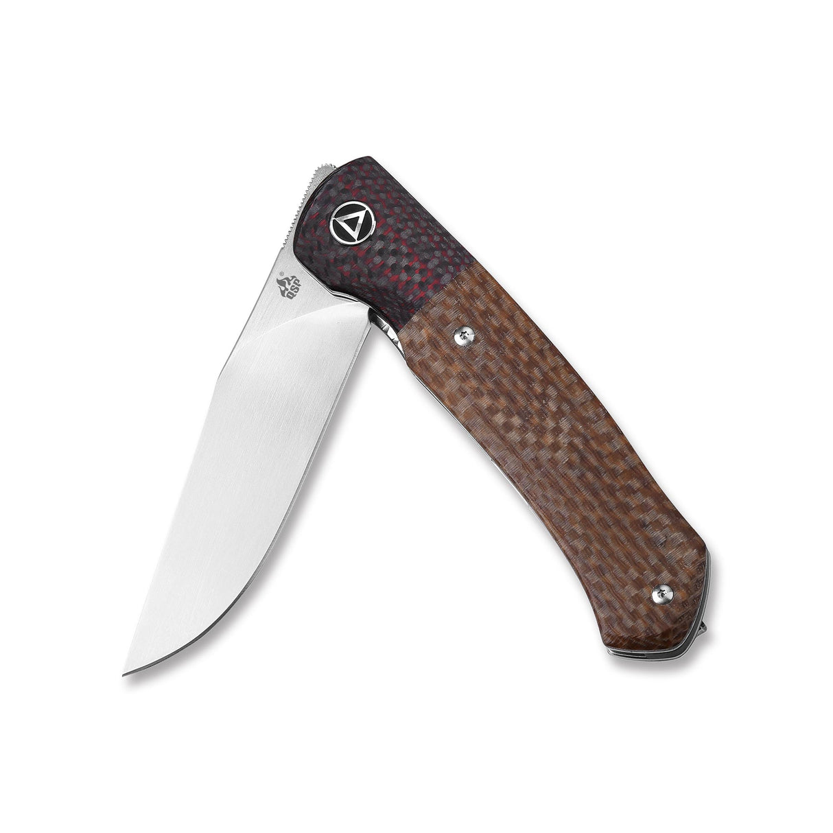 QSP Gannet pocket knife featuring a satin 154CM blade and micarta handle