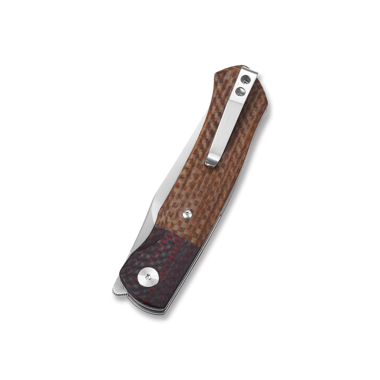 QSP Gannet pocket knife featuring textured micarta handle and stainless steel clip