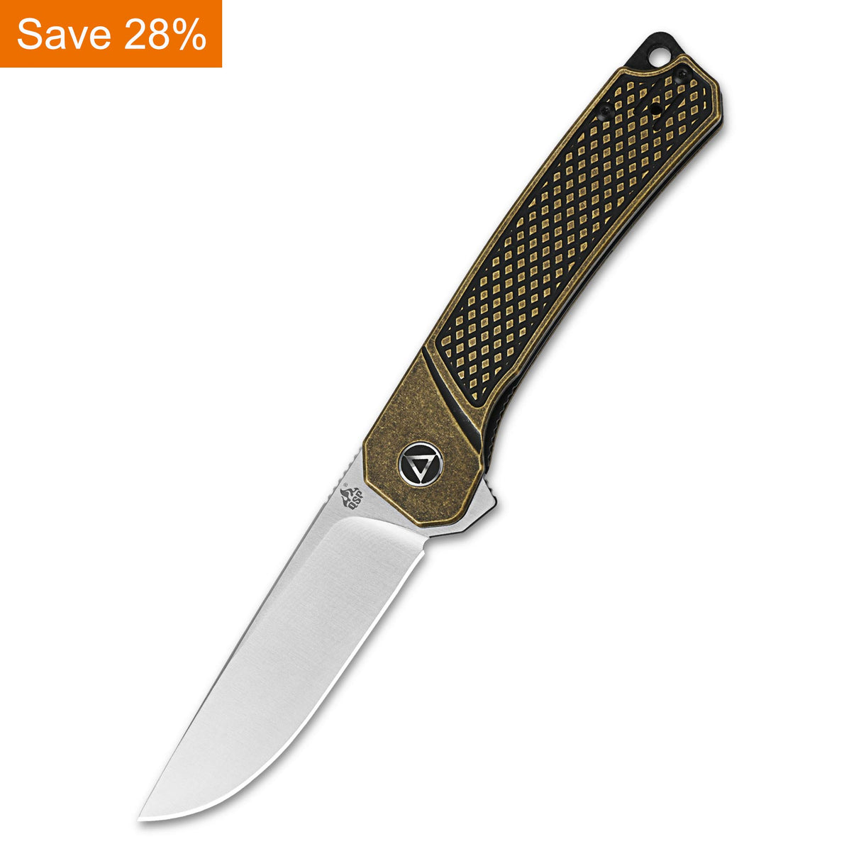 QSP Osprey Liner Lock Pocket Knife 14C28N Blade Brass Handle