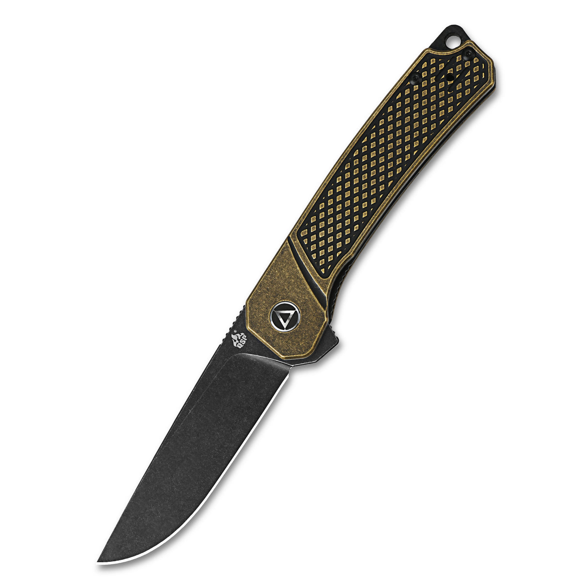 QSP Osprey pocket knife with brass handle and drop point blade