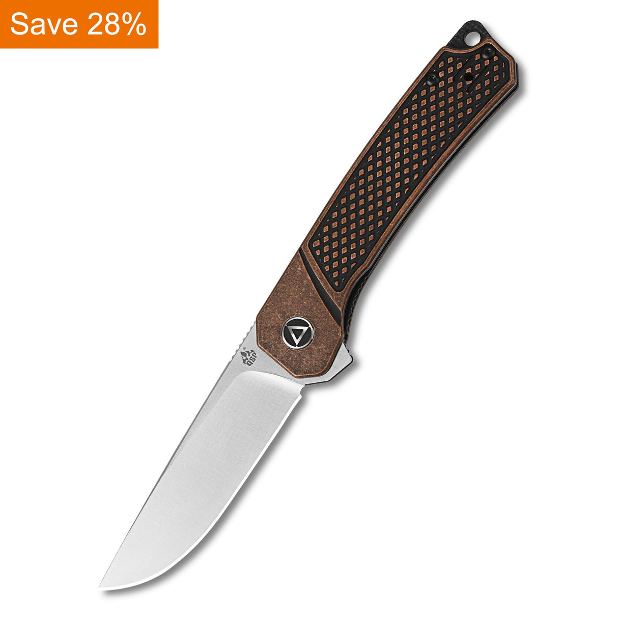 QSP Osprey Liner Lock Pocket Knife 14C28N Blade Copper Handle