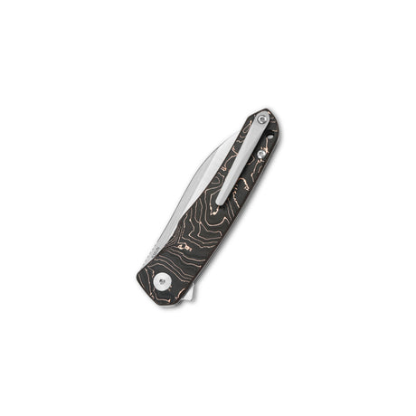 QSP Otter Liner Lock Pocket Knife S35VN Blade Copper Foil Carbon Fiber Handle