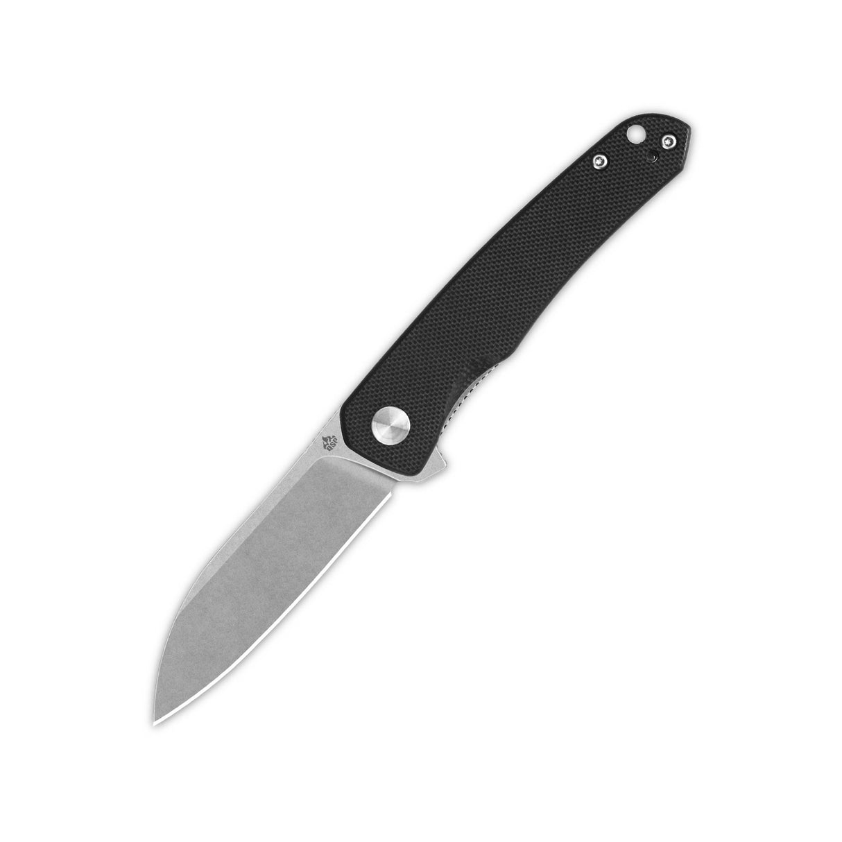 QSP Otter pocket knife with black G10 handle and 14C28N blade