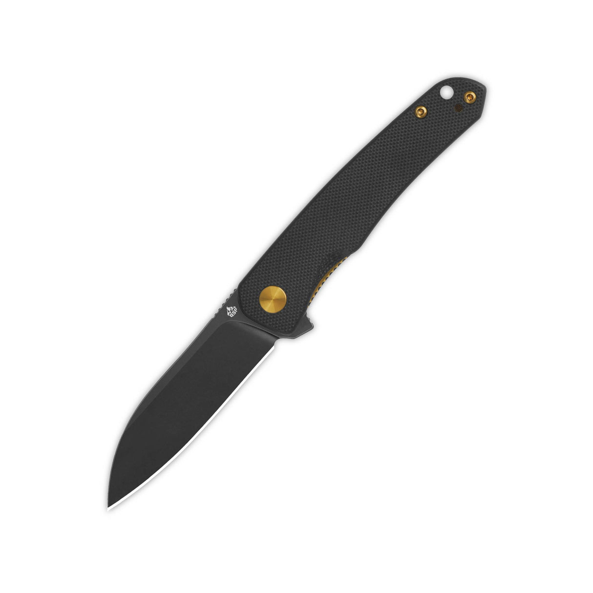 Closed QSP Otter pocket knife with black G10 handle and 14C28N blade