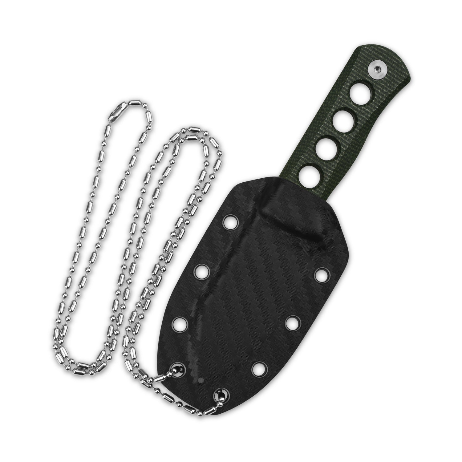 Kydex sheath for QSP Canary neck knife with chain attachment