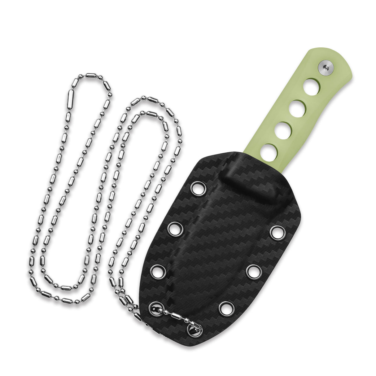 QSP Canary Neck knife 14C28N blade Glow-in-the-Dark Resin handle with Kydex sheath