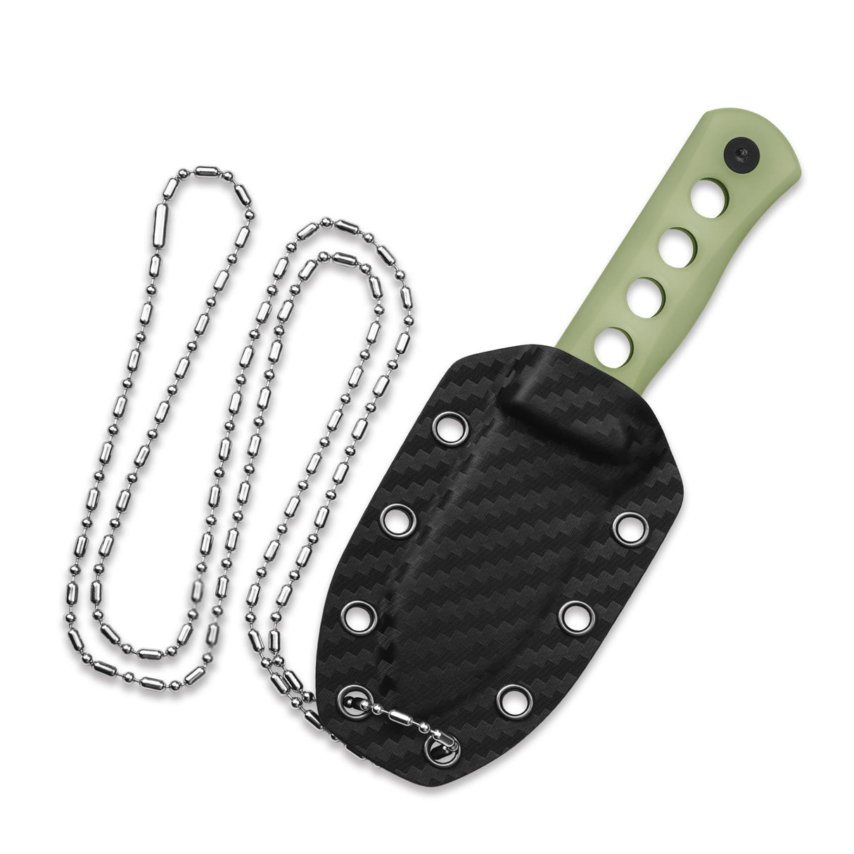 QSP Canary Neck knife 14C28N blade Glow-in-the-Dark Resin handle with Kydex sheath