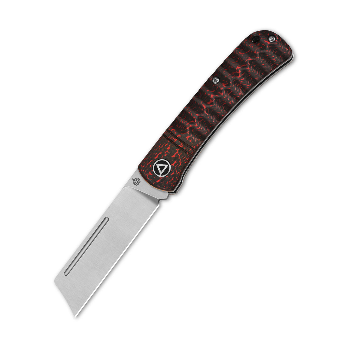 QSP Hedgehog Slip Joint Knife with unique carbon fiber handle and satin 14C28N blade.