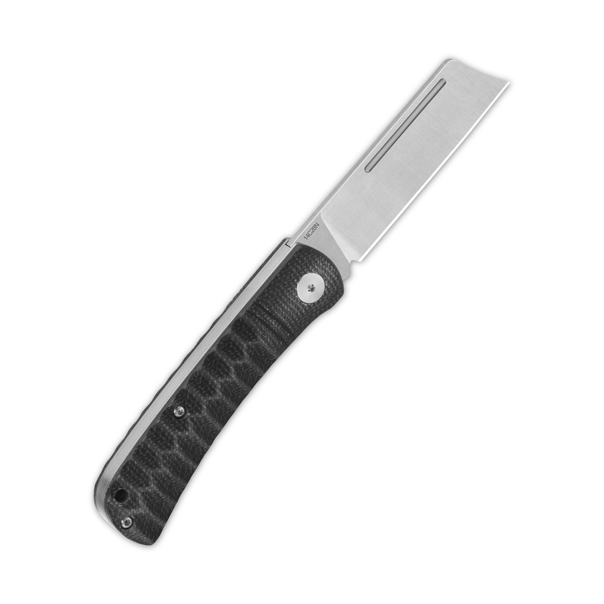 QSP Hedgehog Slip Joint Knife with black micarta handle and satin 14C28N blade