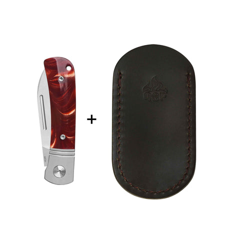QSP Hedgehog Slip Joint Pocket Knife 14C28N blade Resin Handle - Spear point