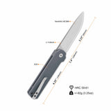 QSP Lark Pocket knife 14C28N blade G10 handle