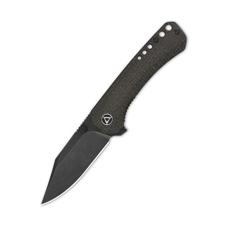 QSP Kestrel Pocket knife 14C28N blade Dark Brown Micarta handle