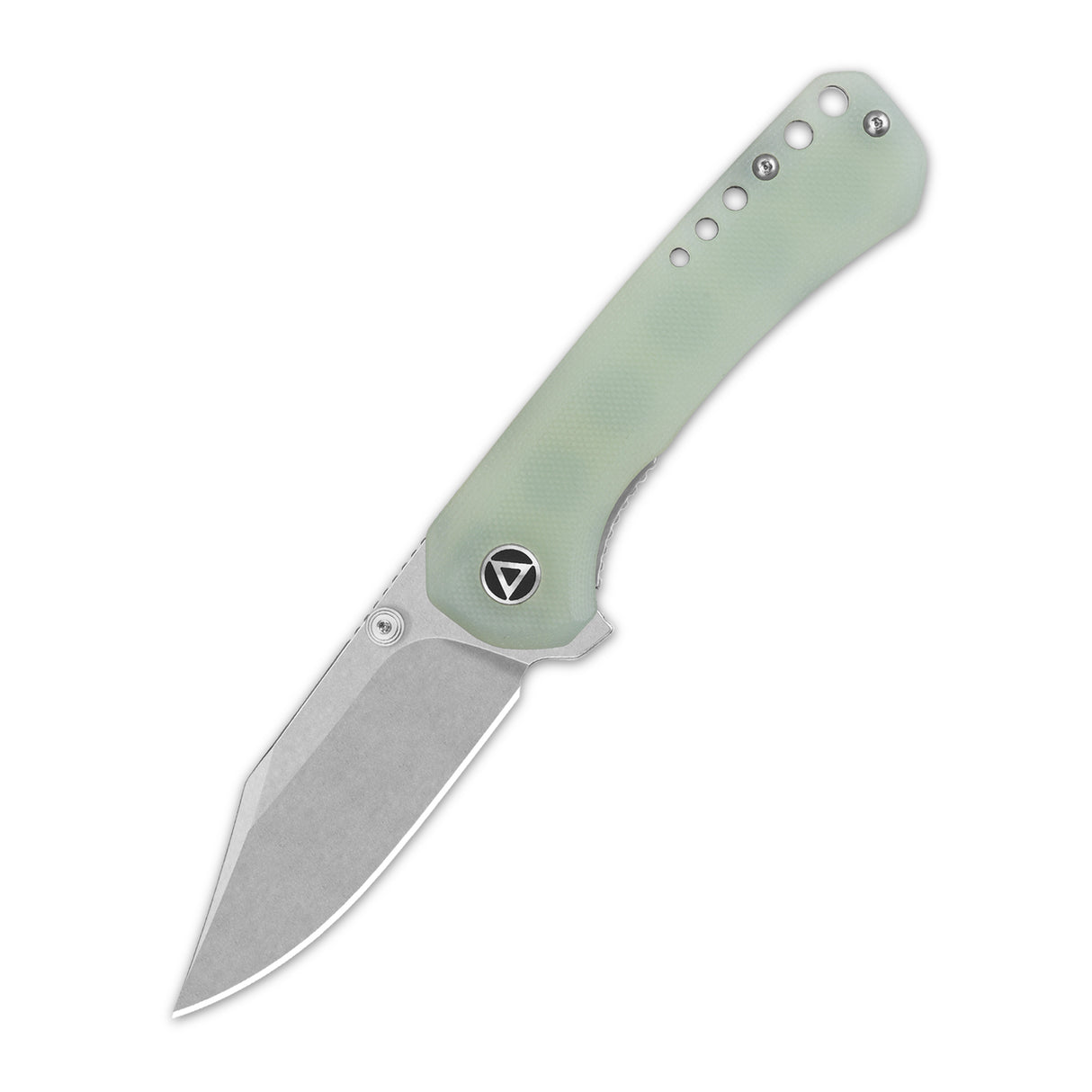 QSP Kestrel pocket knife with jade G10 handle and 14C28N blade