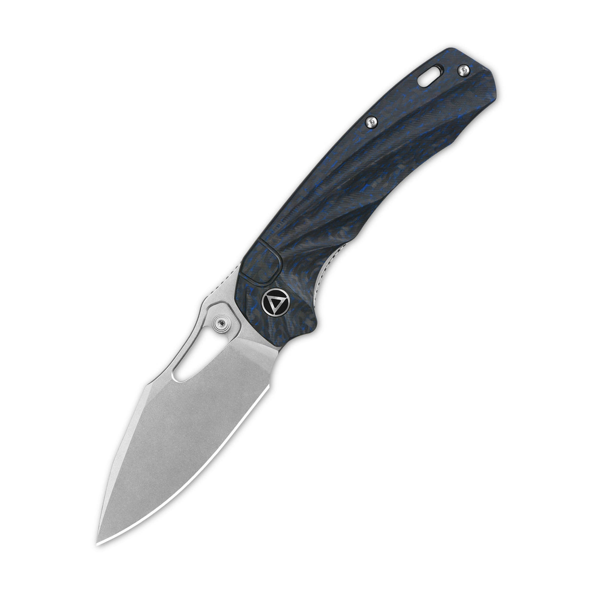 QSP Hornbill pocket knife S35VN blade with blue carbon fiber handle