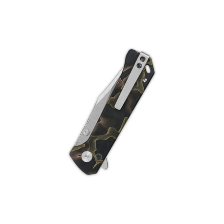 QSP Grebe Button Lock Pocket Knife S35VN blade Raffir resin Noble Handle