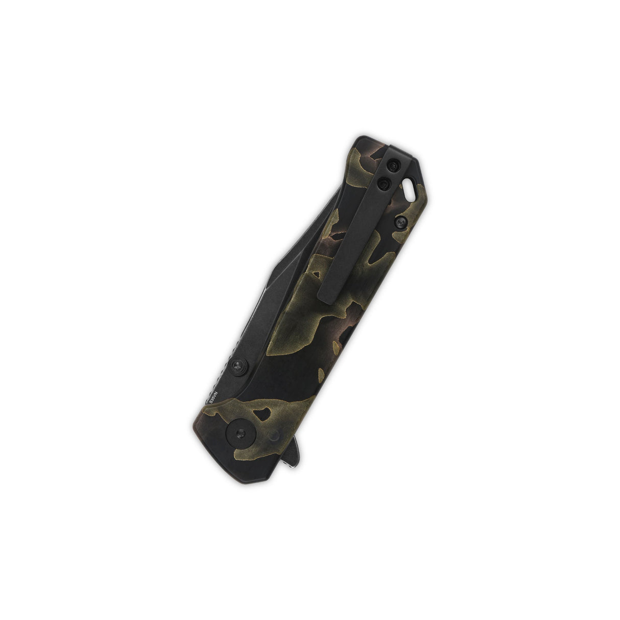 QSP Grebe pocket knife with camouflage Raffir resin handle, closed position
