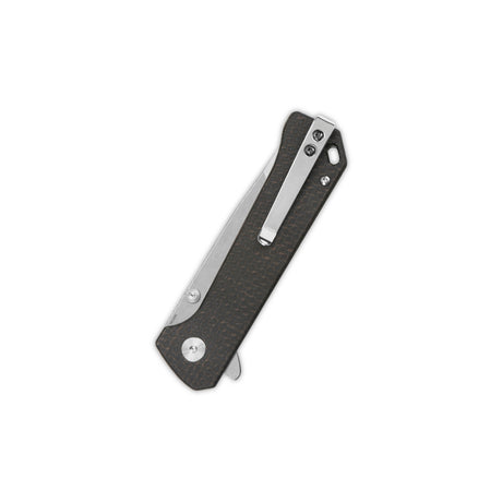 QSP Grebe T pocket knife folded with dark brown Micarta handle