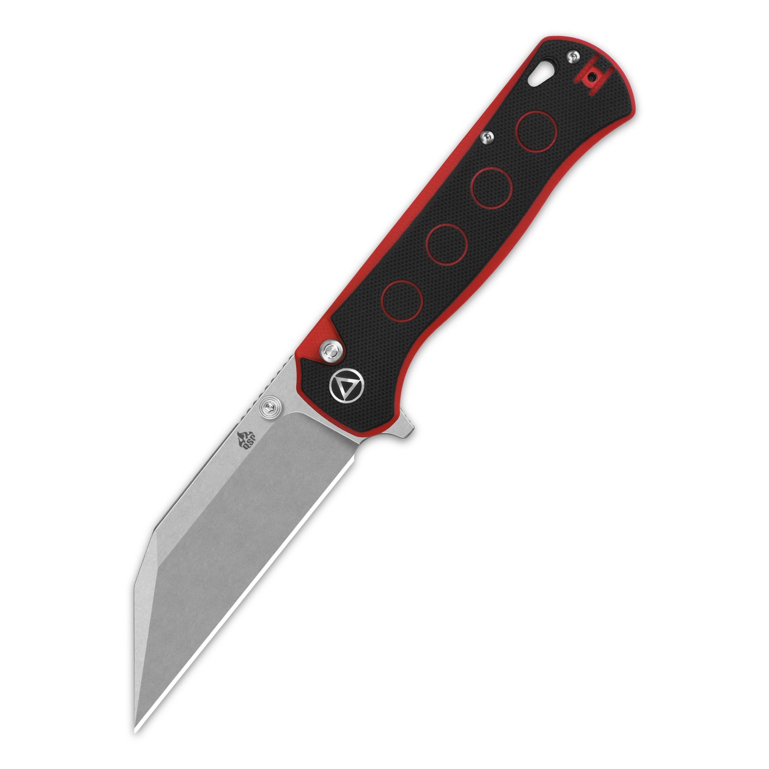 QSP Swordfish pocket knife with 14C28N blade and black/red G10 handle