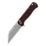 QSP Swordfish Button Lock Pocket Knife 14C28N blade Black/Red G10 handle