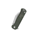 QSP Swordfish Button Lock Pocket Knife 14C28N blade Green Micarta handle