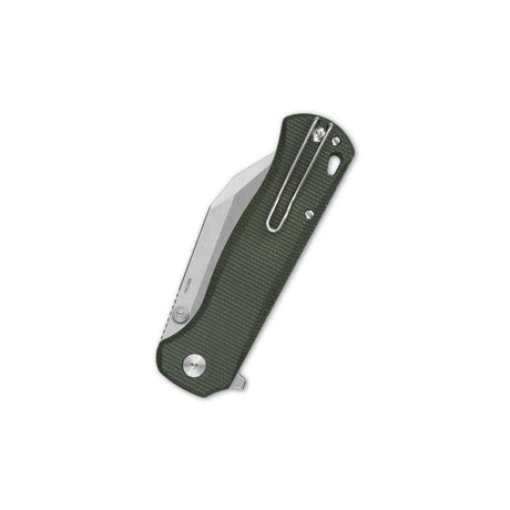 Closed QSP Swordfish pocket knife with green Micarta handle and 14C28N steel blade