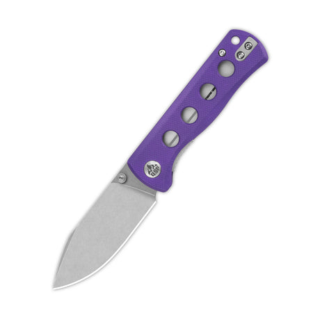 QSP Canary purple G10 handle folder knife with 14C28N blade