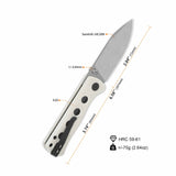 QSP Canary Folder Liner Lock Pocket Knife 14C28N Blade White G10 Handle