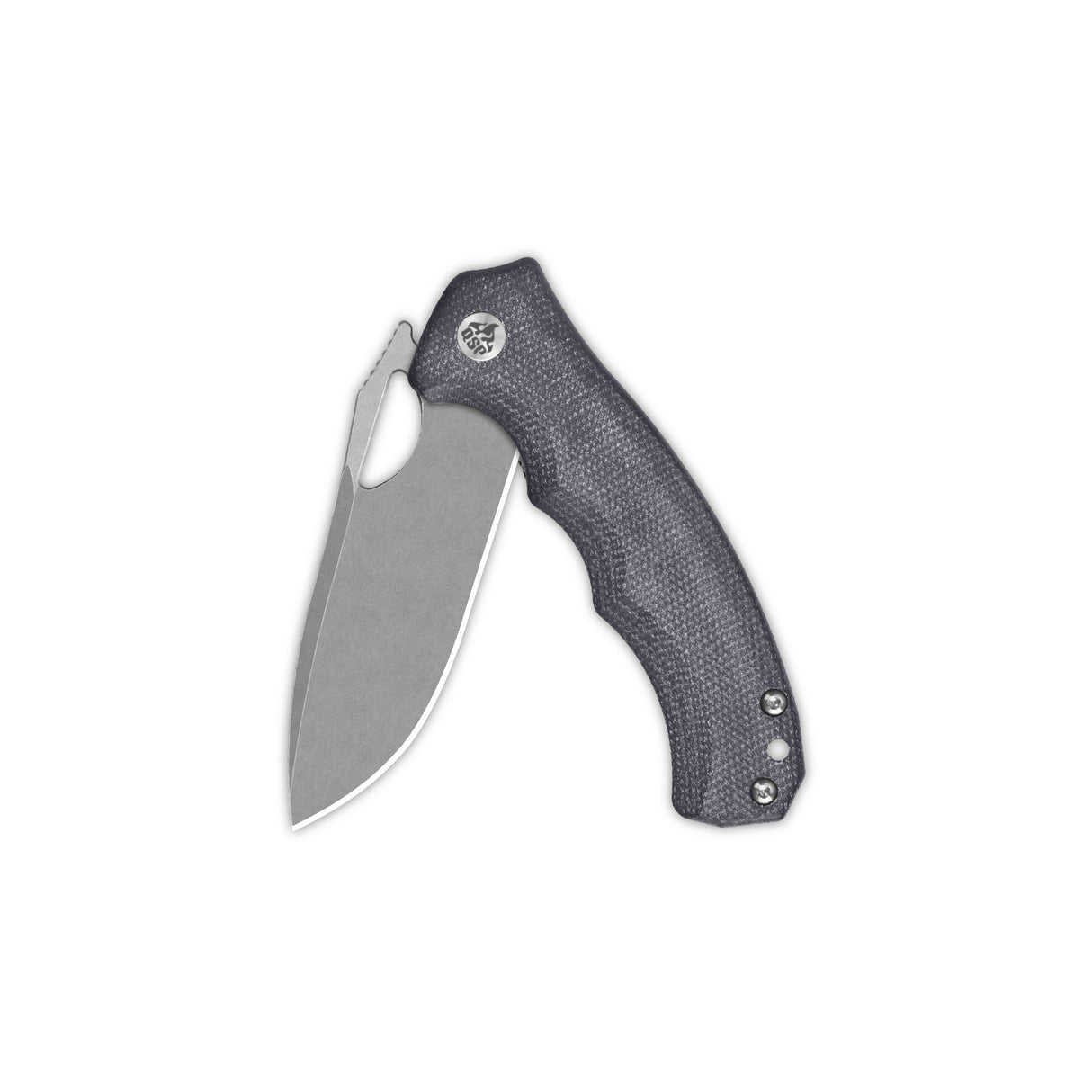 QSP Gorilla Liner Lock Pocket Knife with black micarta handle displayed open