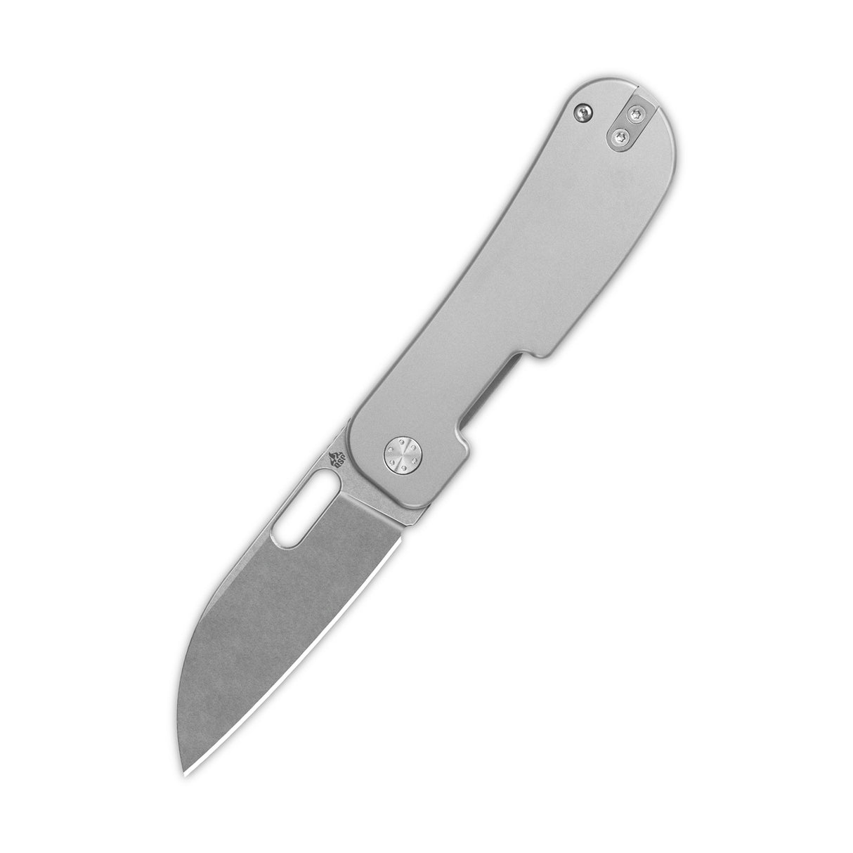 QSP Variant PE pocket knife with titanium handle and sheepsfoot blade.