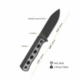 QSP Canary Fixed Blade Knife Cr8Mo2VSi(DC53) Blade Black Micarta Handle