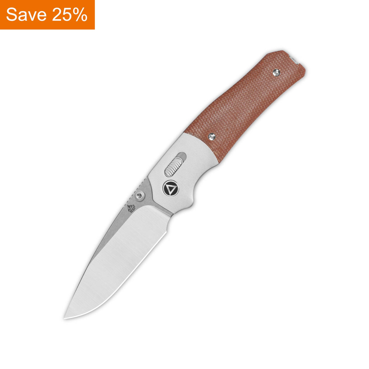 QSP Vault Glyde Lock Pocket Knife 14C28N Blade Tan Micarta Handle