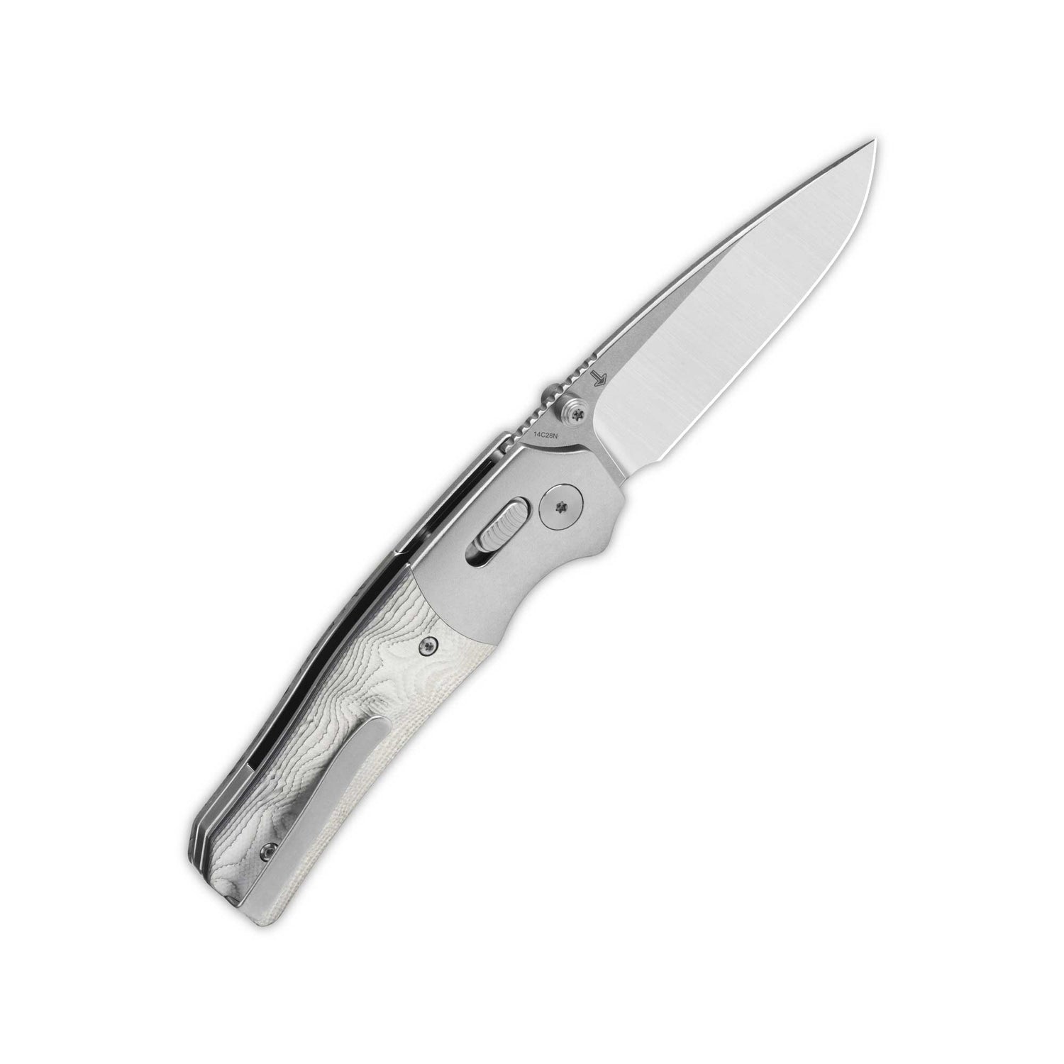QSP Vault Glyde Lock Pocket Knife 14C28N Blade G10 with Aluminum Foil Handle