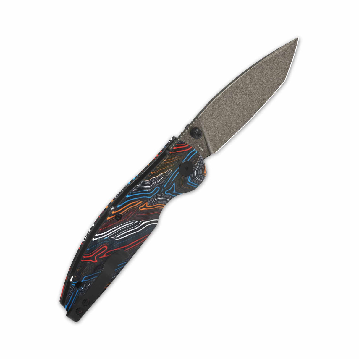 Tanto blade pocket knife with multicolored G10 handle design from QSP Turtle Punk.