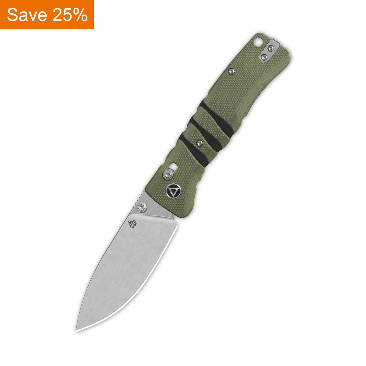 QSP Ripley Glyde Lock Pocket Knife 14C28N Blade Green/Black G10 Handle