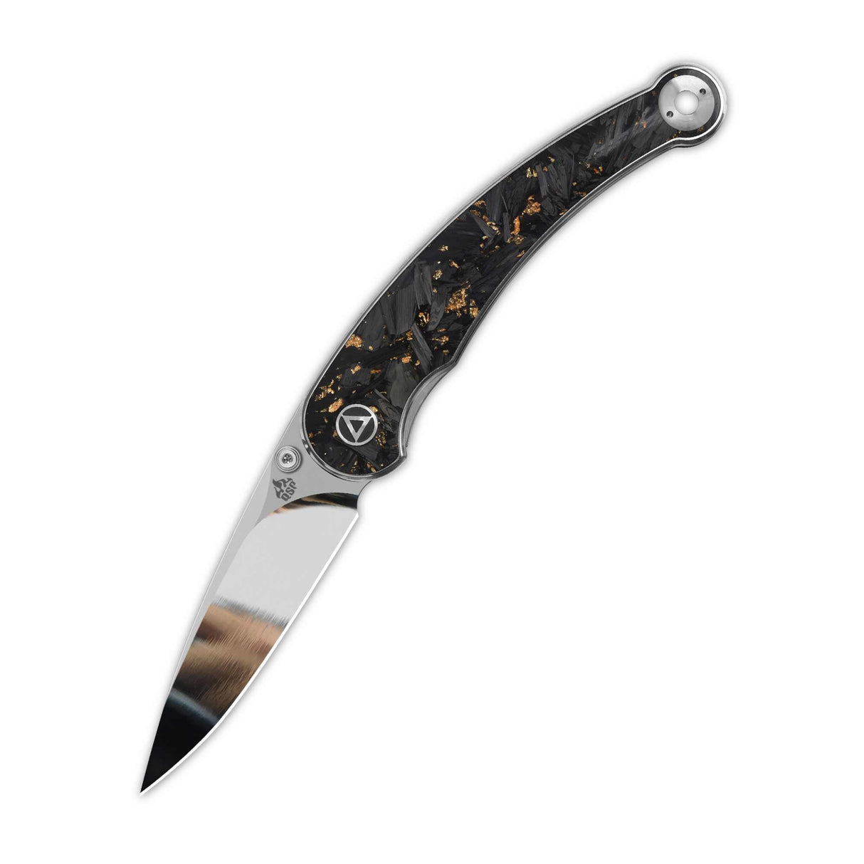 QSP Dolphin pocket knife with carbon fiber handle and 14C28N blade
