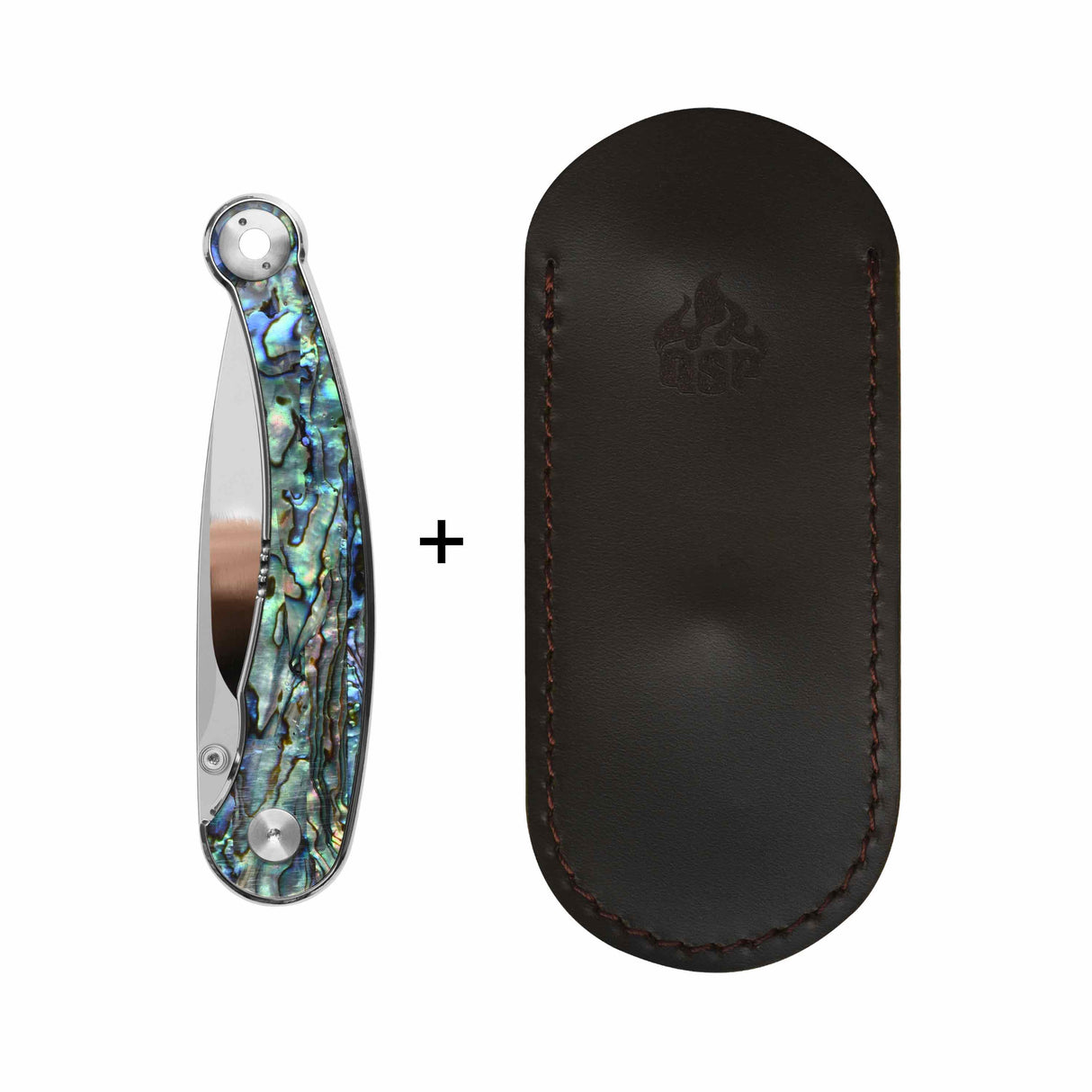 QSP Dolphin Liner Lock Pocket Knife 14C28N Blade Abalone Handle