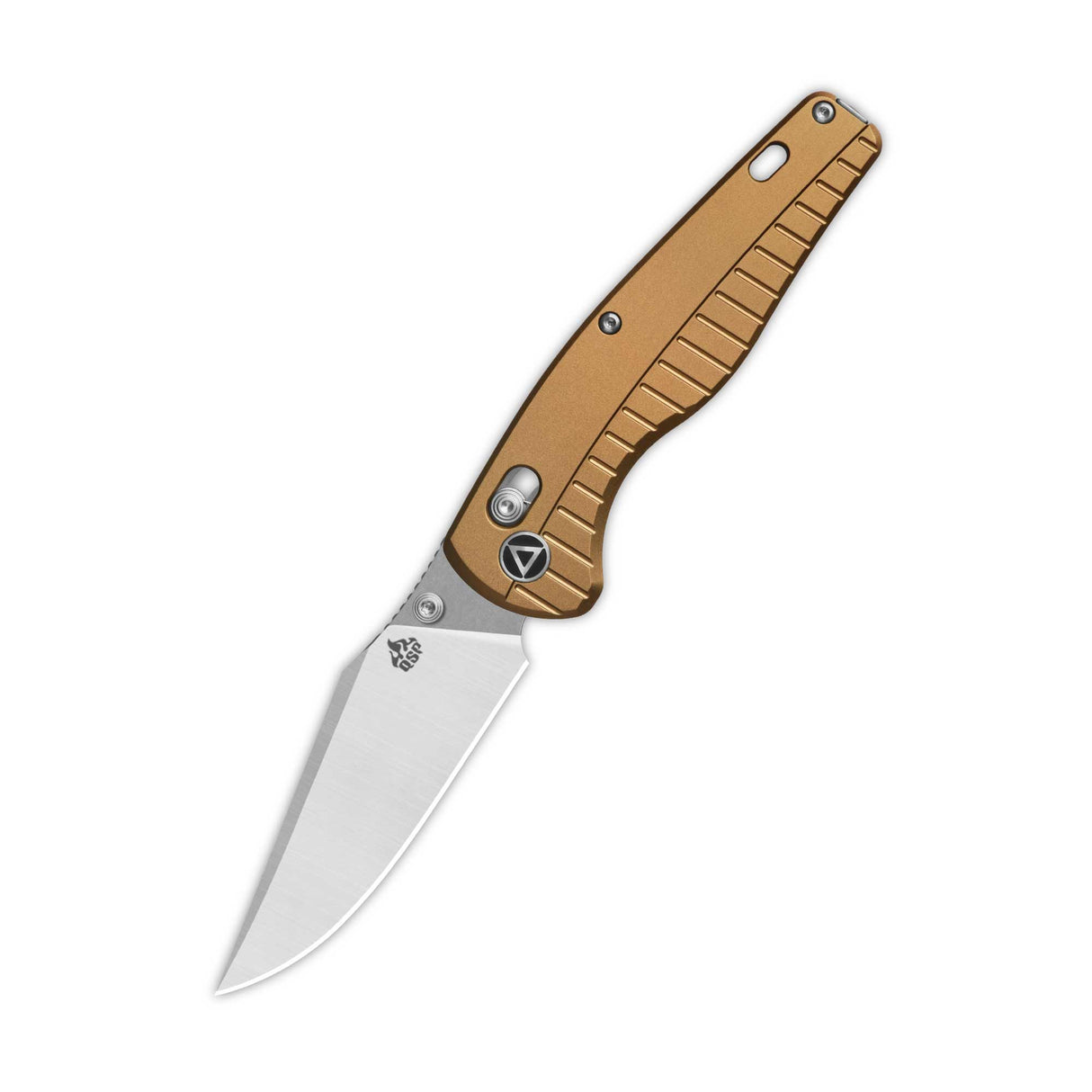 QSP Reptile Glyde Lock Pocket Knife 14C28N Blade Champagne Aluminium Handle