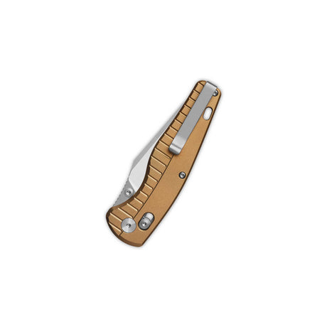 QSP Reptile Glyde Lock Pocket Knife 14C28N Blade Champagne Aluminium Handle